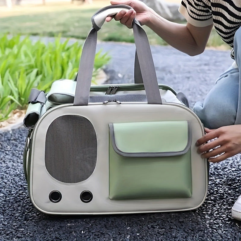 Portable Fashion Pet Carrier Bag for Cats and Small Dogs - Ventilated and Foldable Design