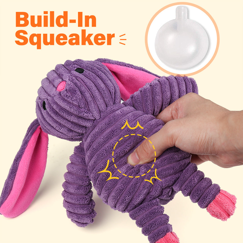 Plush Dog Squeaky Toys 5 Pack Assorted Animal Chew Toys for Small Medium Large Dogs