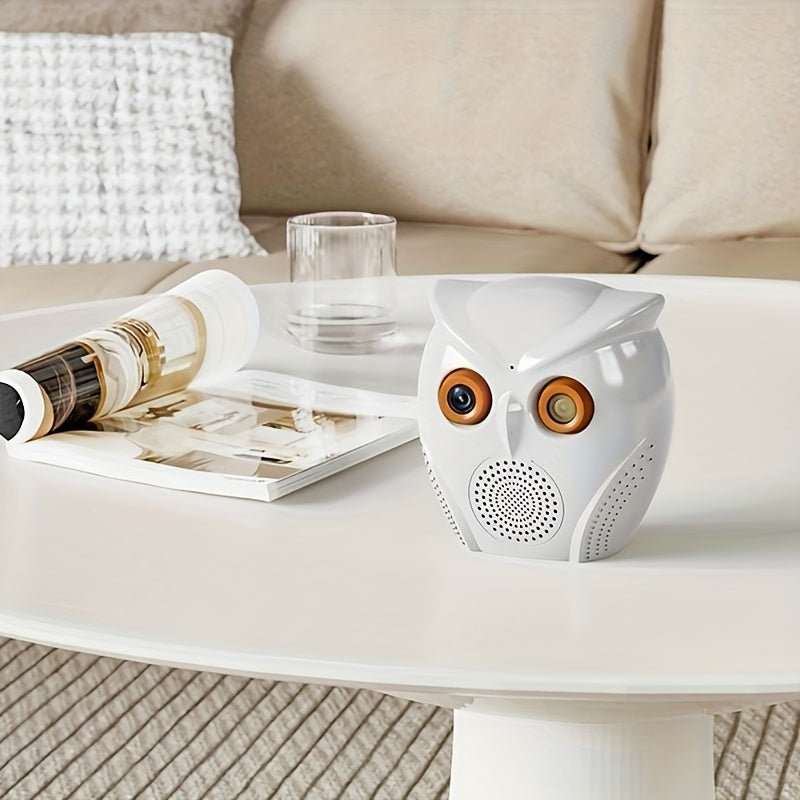 Owl-Shaped Indoor Security Camera 1080P HD Wide Angle Two-Way Audio Night Vision