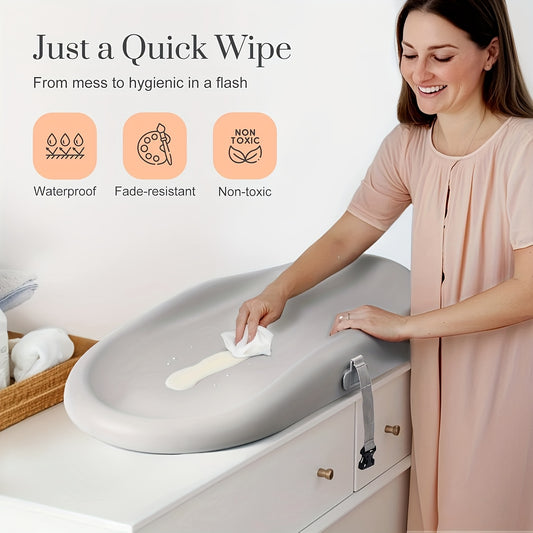 Wipe-Clean Changing Pad, Waterproof & Wipeable, Soft & Non-Slip Diaper Adjustable Safety Belt, Changing Pad for Dresser, Changing Table, Perfect Father's Day Gift for Dads