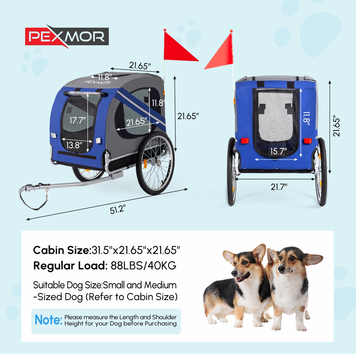 Folding Dog Bike Trailer For Bicycle With Universal Hitch