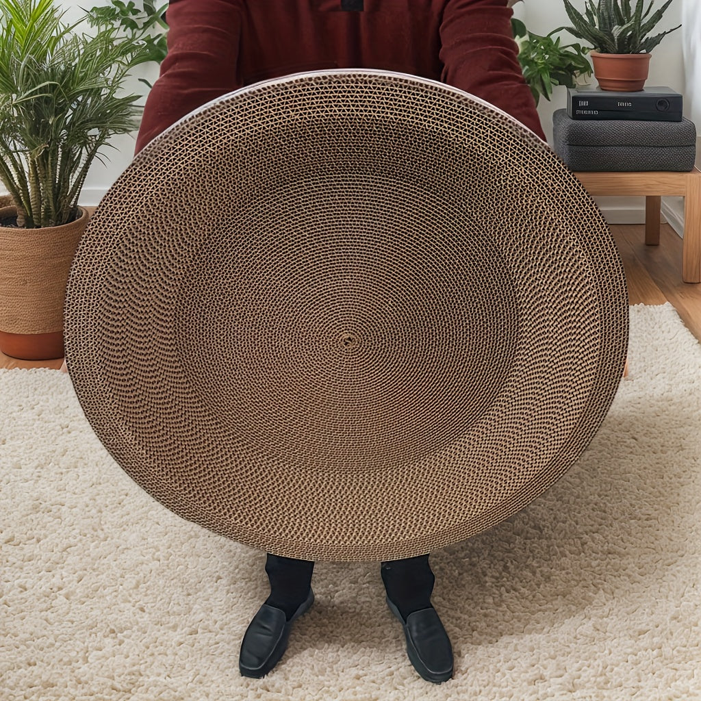 Durable Nest Shaped Cardboard Cat Scratching Pad for Claw Care and Furniture Protection