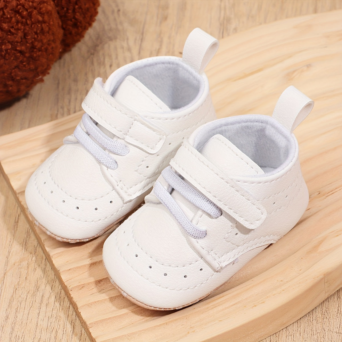 Baby Boy & Girl First Walking Shoes - Lightweight Non-Slip Sneakers with Closure, Soft Fabric Lining & Durable PU Sole - White & Black Minimalist Design for Infants 0-3 Months, Toddler Shoes, Infant Daily Wear, Quality Infant