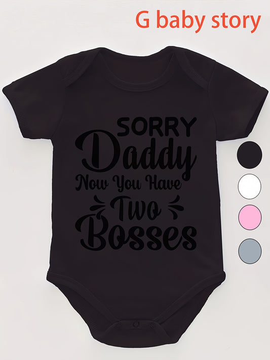Sorry Daddy G Baby Story Family Fun Romper Soft Cotton Short Sleeve for Spring Summer
