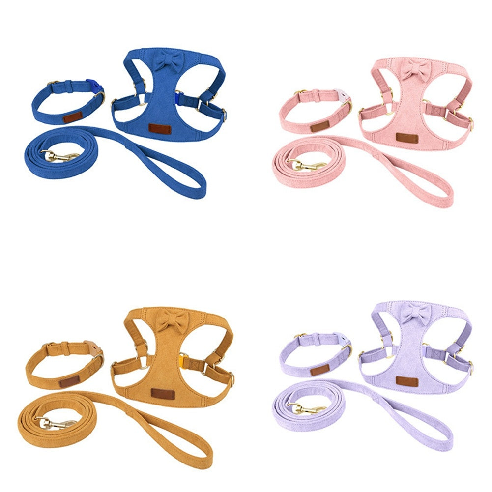 [Soft Dog Collar] Soft Breathable Dog Collar Harness Leash Set | Comfortable Pet Dog Cat Vest Harnesses Adjustable Pet Collars Leads For Small Medium Dogs, Without Battery