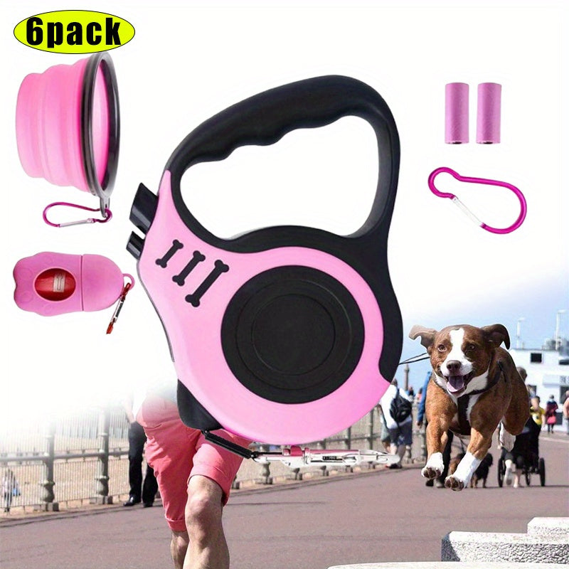 Retractable Dog Leash 16 Feet Training For Small Dogs Pink