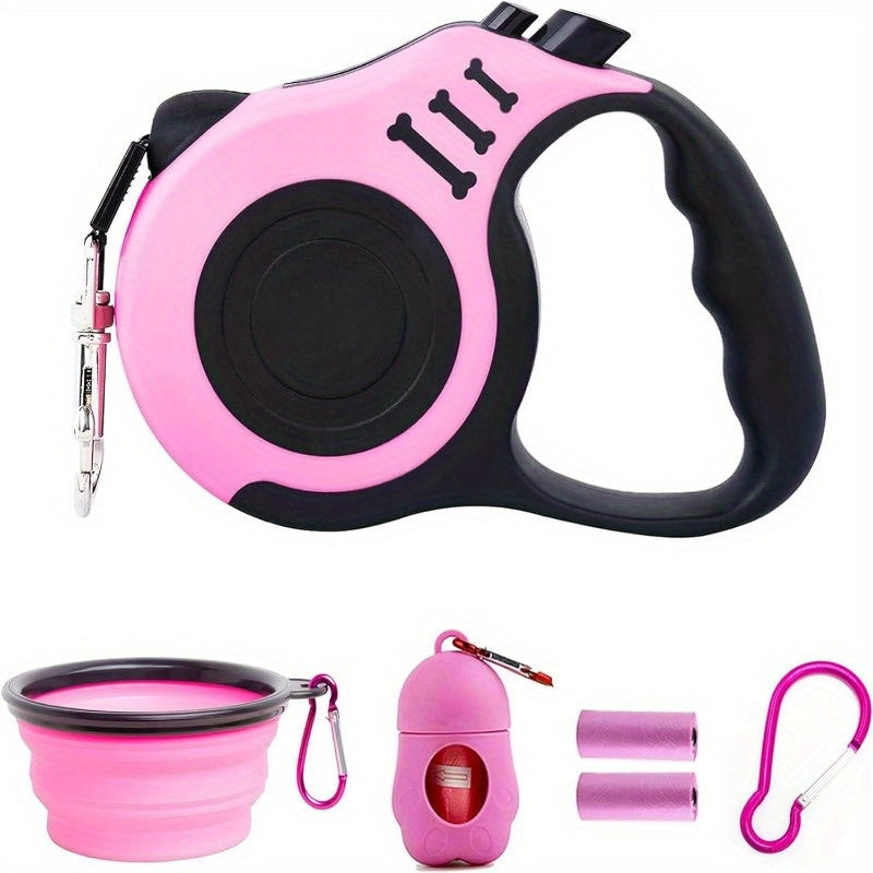 Retractable Dog Leash 16 Feet Training For Small Dogs Pink