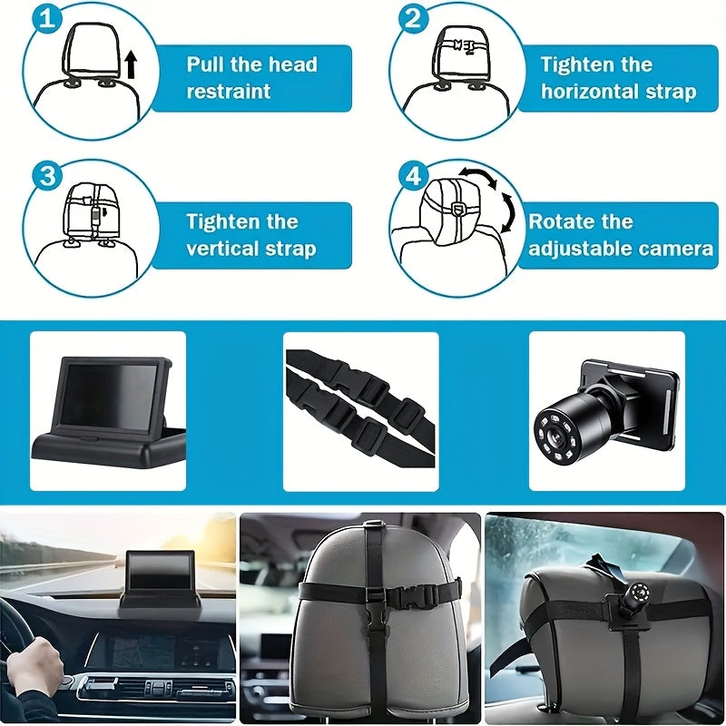 4.3 Inch HD Baby Car Mirror Camera Monitor for Safe Rear Seat Viewing and Easy Installation