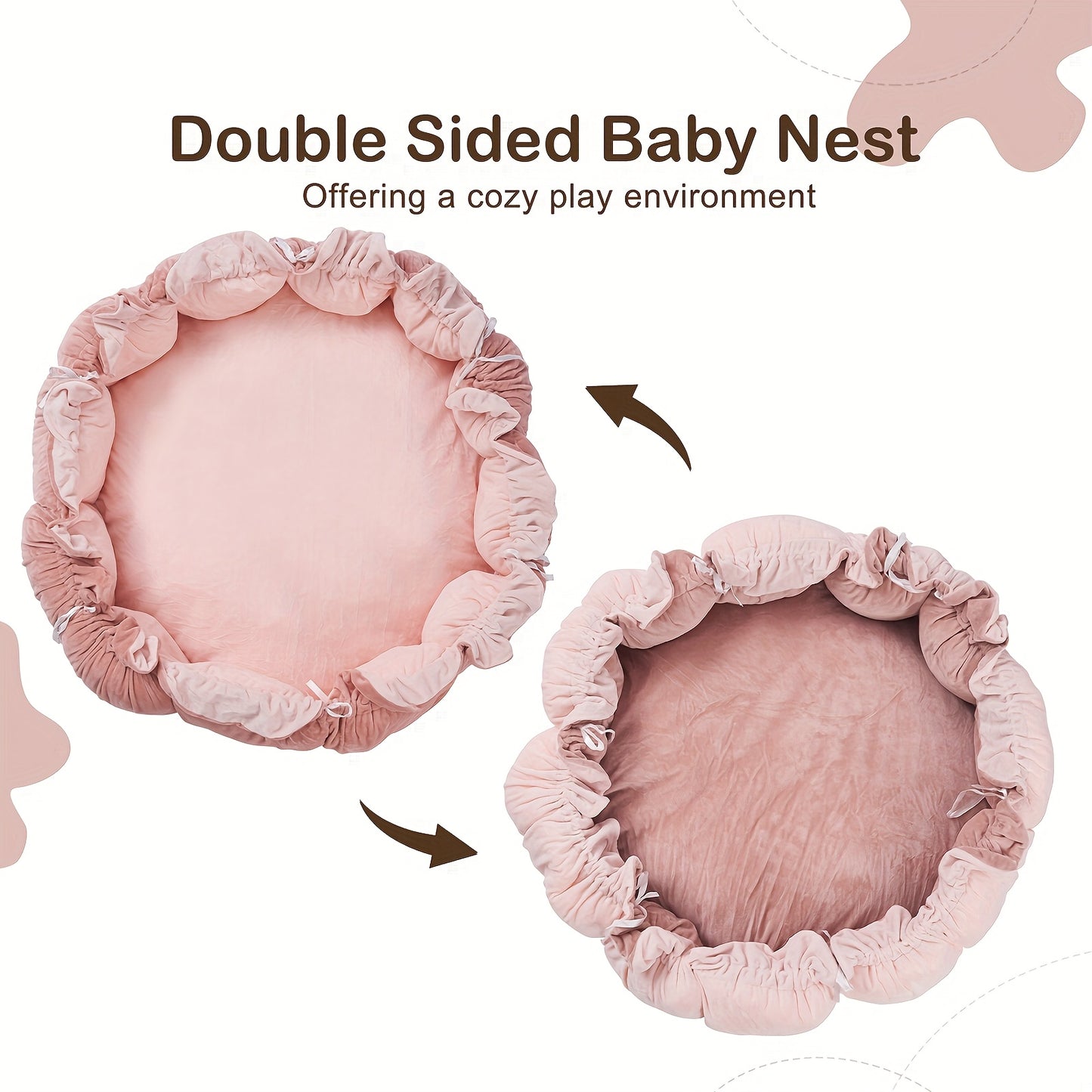 Cloudico 5 In 1 Thick Plush Baby Play Gym With Tummy Time Mat And 6 Toys From Baby To Toddler Ball Pit Pet Cushion