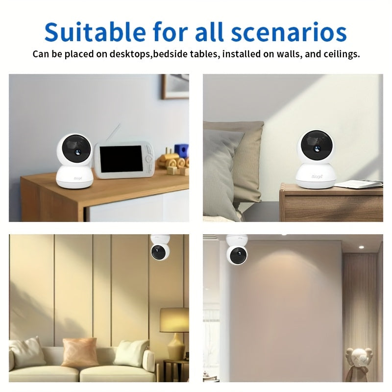 2 Pack 360 Degree Panoramic Home Monitoring Cameras with Night Vision and Two Way Audio