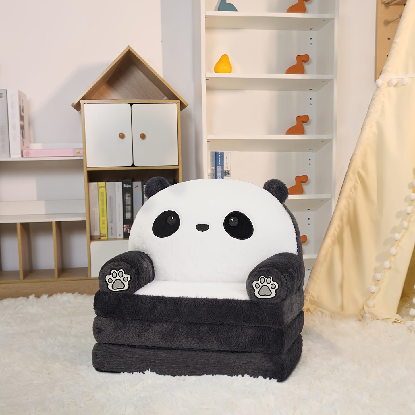 Toddler Plush Chair Foldable Kids Sofa Soft Memory Foam for Reading and Relaxing