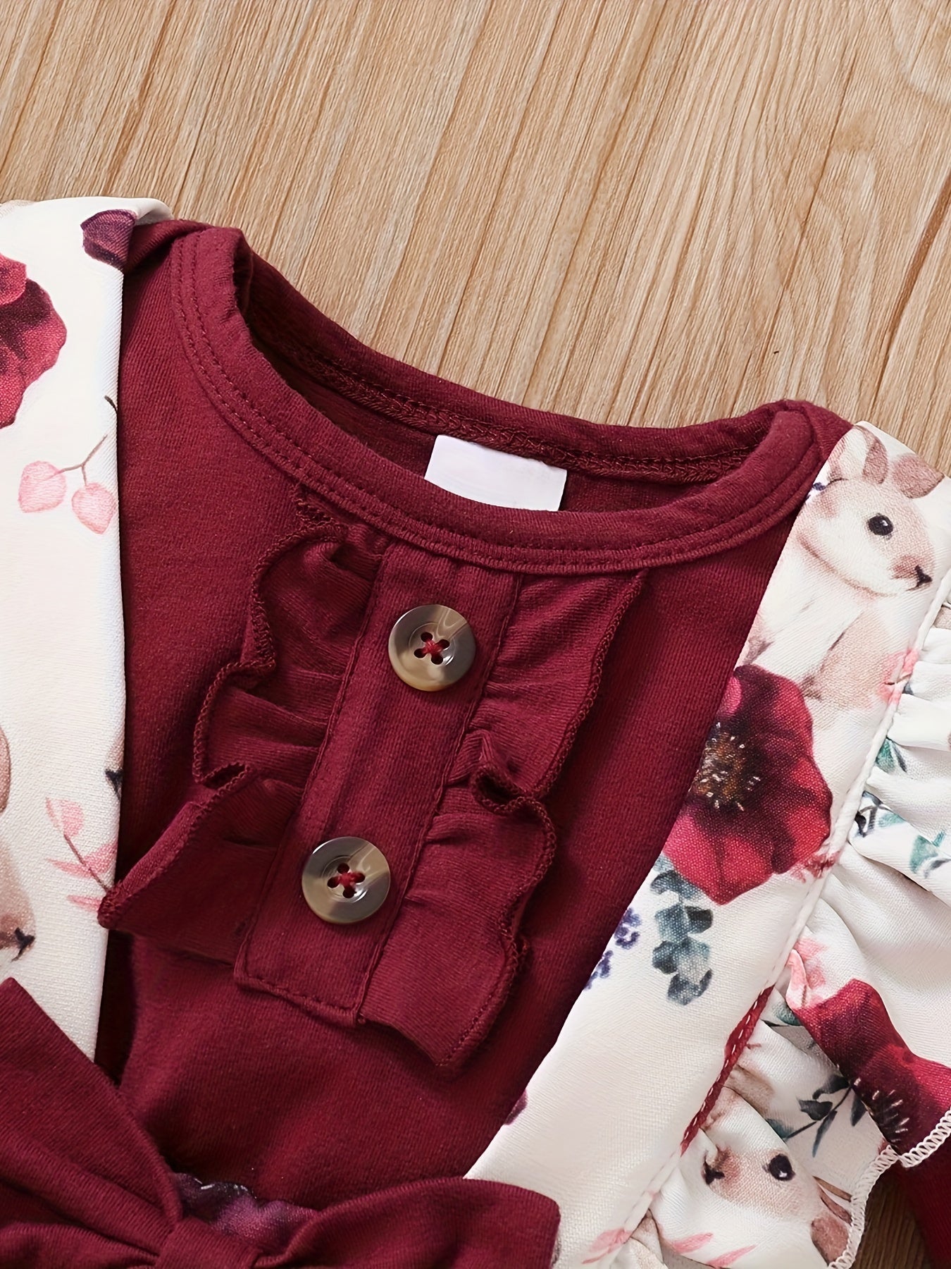 Toddler Girl Ruffle Long Sleeve Romper Suspender Pant Set Floral Fall Winter Outfits