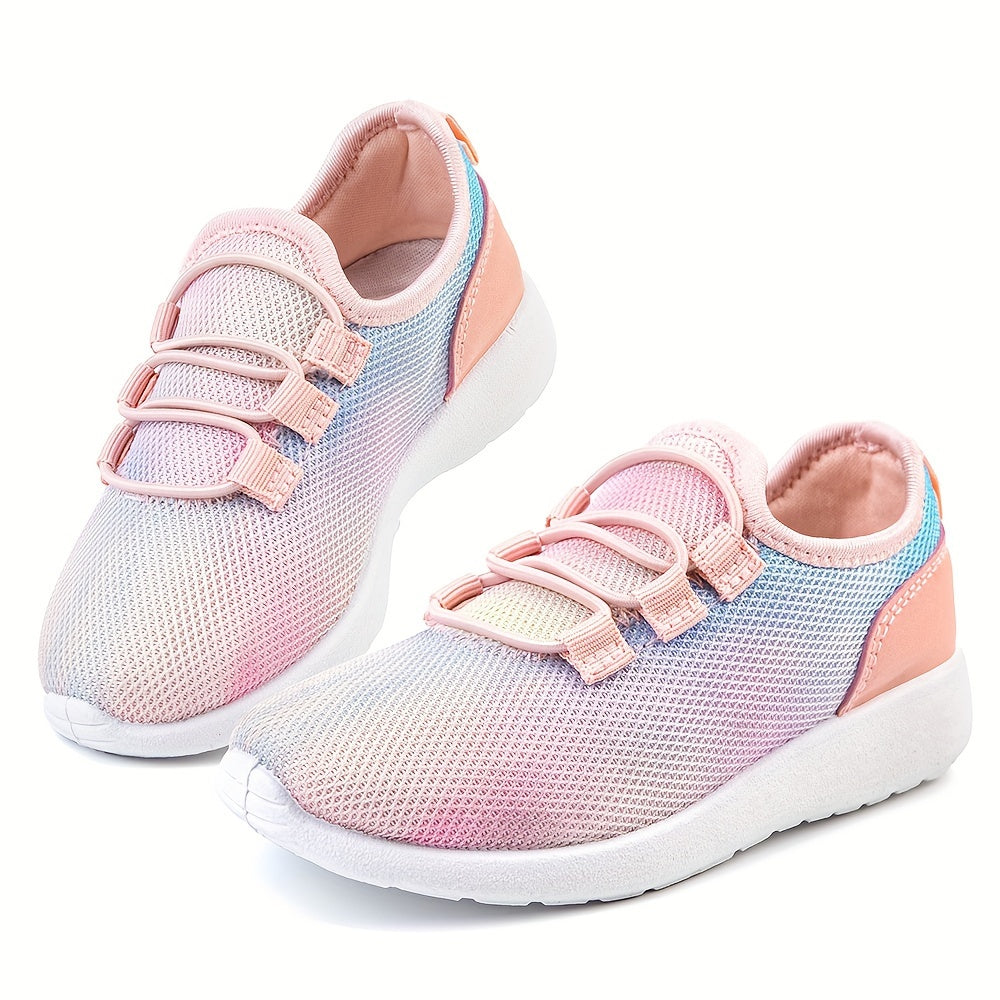 Kids' Slip-On Tennis Sneakers with Closure - Breathable Fabric Low-Top Sneakers for Toddler & Children, Pastel Color Options, TPR/Rubber Sole & EVA Cushioning for Walking, Running, Gym & Casual Play, Kid Shoes, Fun Pattern De