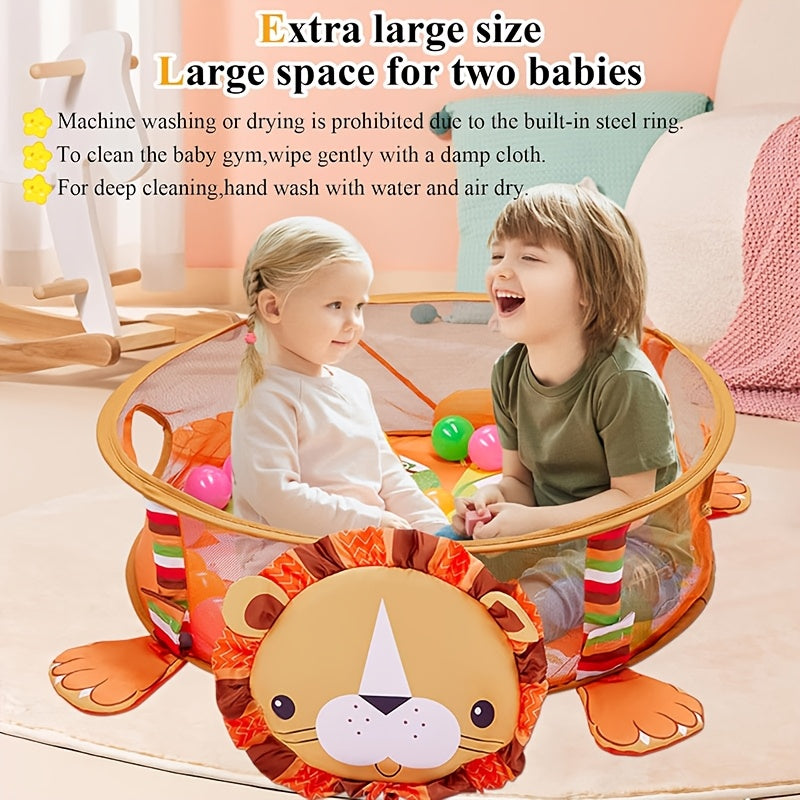 8-in-1 Youngsters Gym Play Mat with Toys for Sensory Development in Lion Design