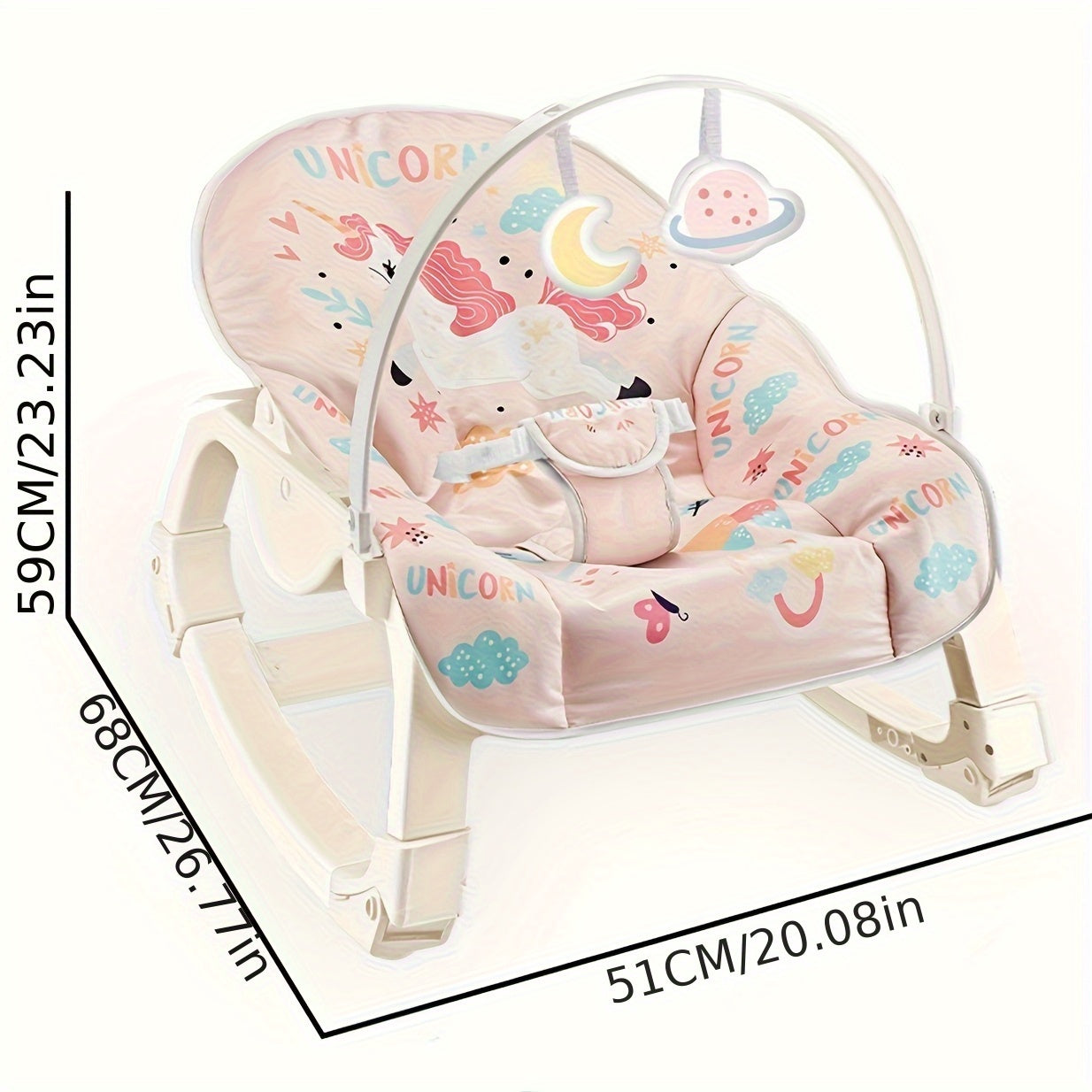 Baby Rocking Chair Super Soft Cloth Multifunctional Soothing Recliner for Newborns