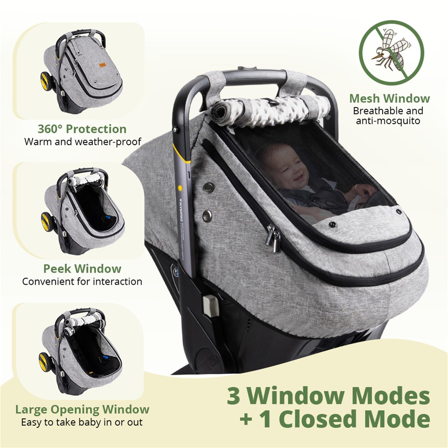 High Quality Baby Car Seat Cover with Breathable Vents and Easy Clean Design