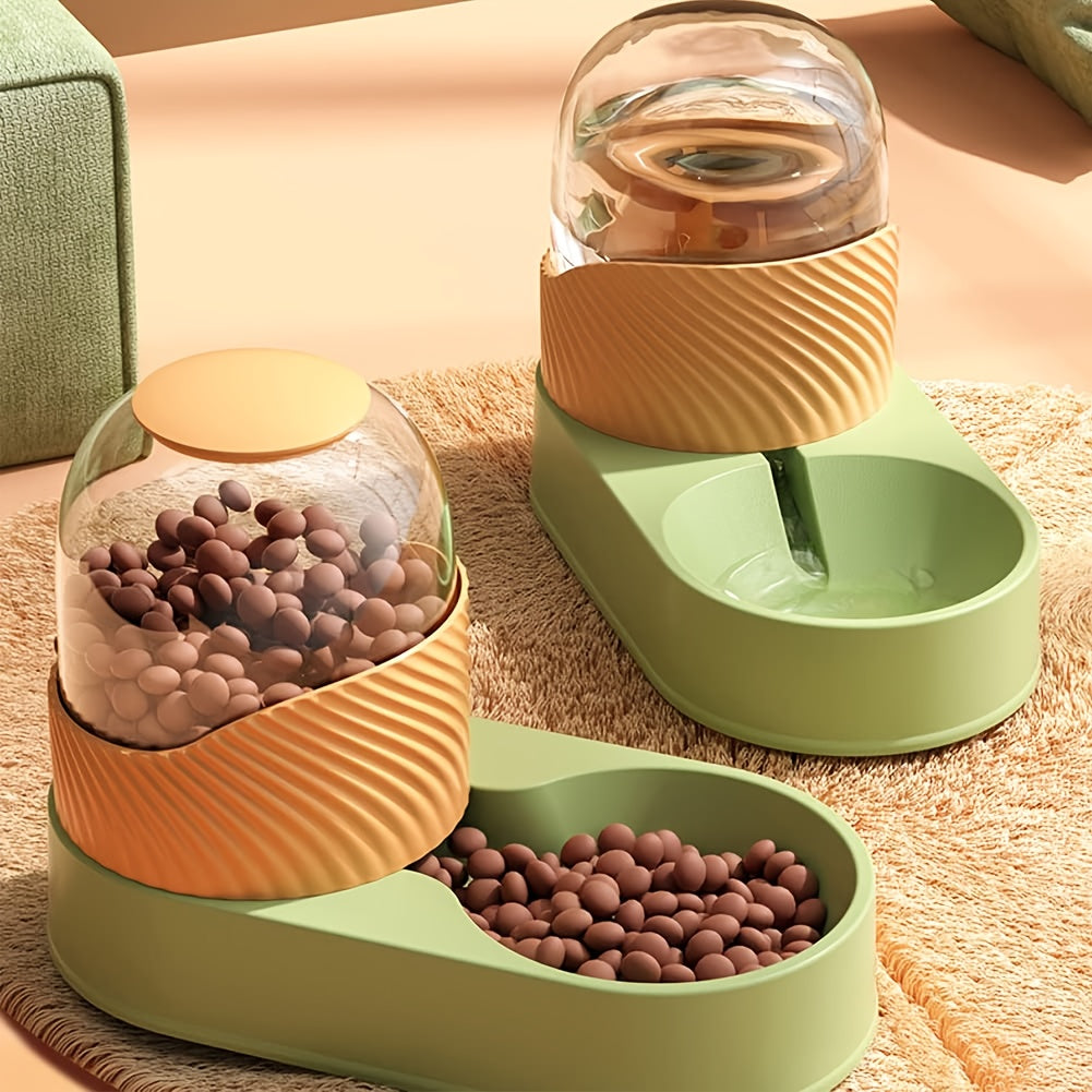 2-in-1 Automatic Pet Food Feeder and Water Dispenser with Detachable Anti-Slip Design