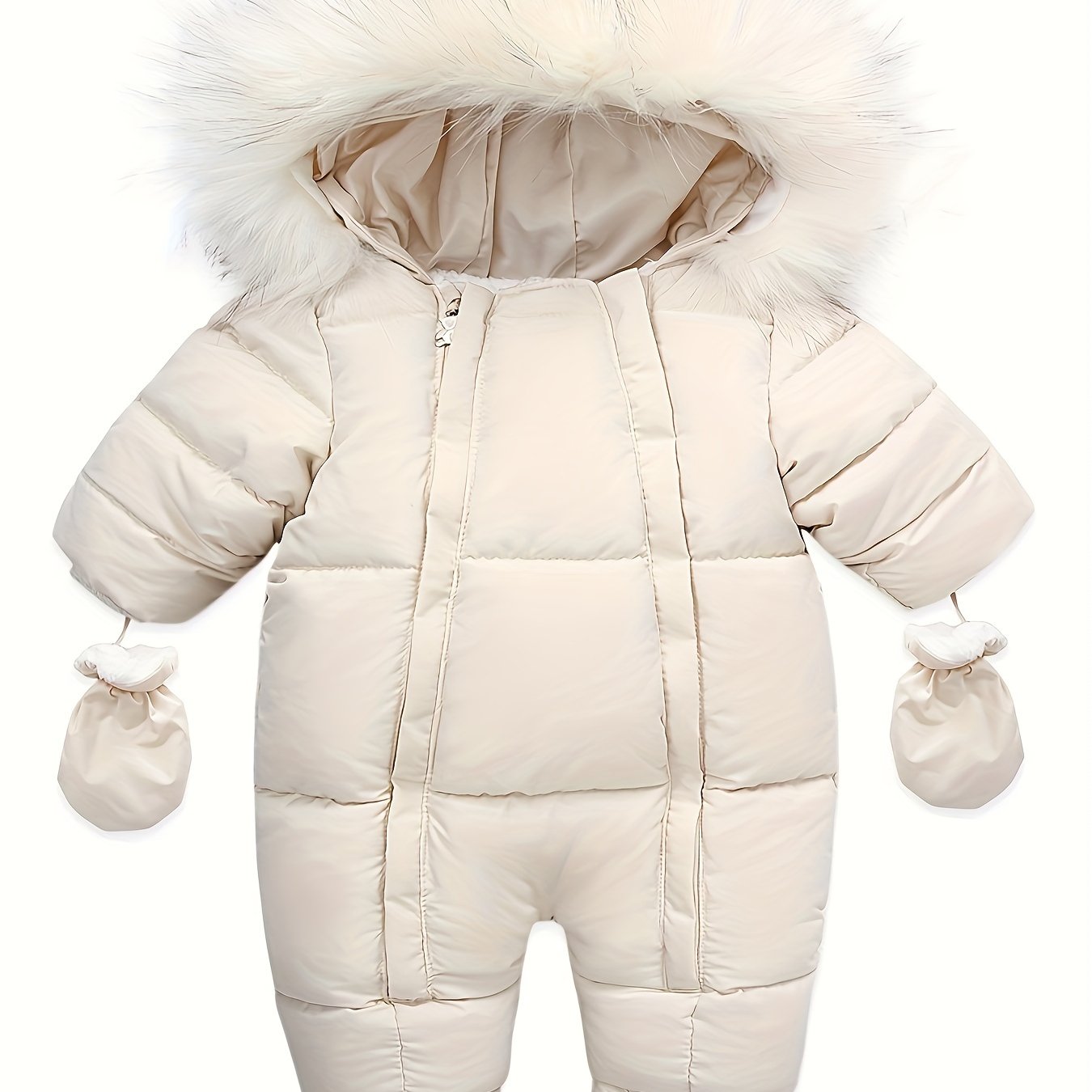 Winter Snowsuit Romper With Hooded Footie For Babies
