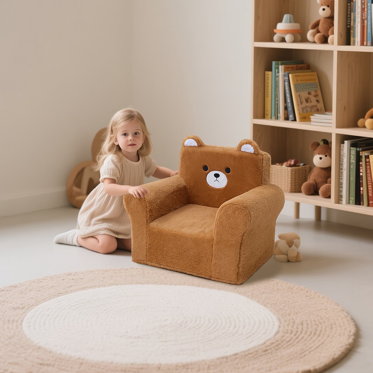 Non-Toxic Kids Armchair with Memory Foam for Ages 1.5 to 3 Years Safe and Easy-Clean