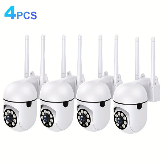4PCS 3MP Full HD Smart WiFi Security Camera with Panoramic View and Night Vision