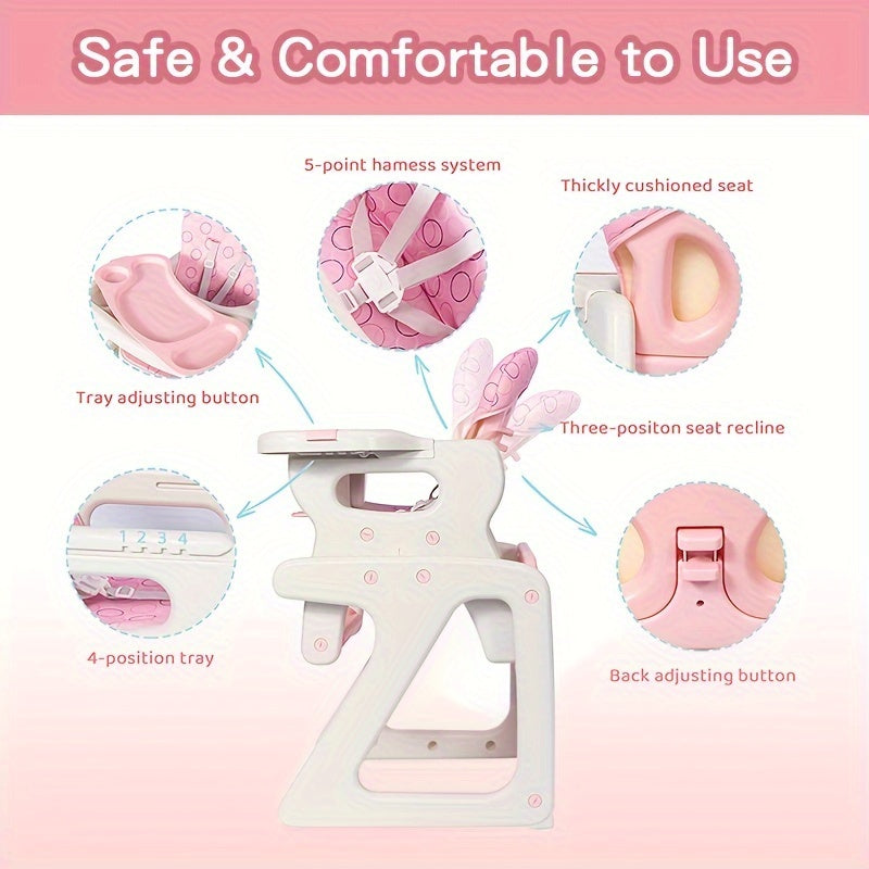 Children's Dining Chair 3-in-1 Multifunctional Baby Dining Chair Dining Chair Seat Convertible Play Seat Booster Toddler with Tray, As Halloween, Chrismas Gift