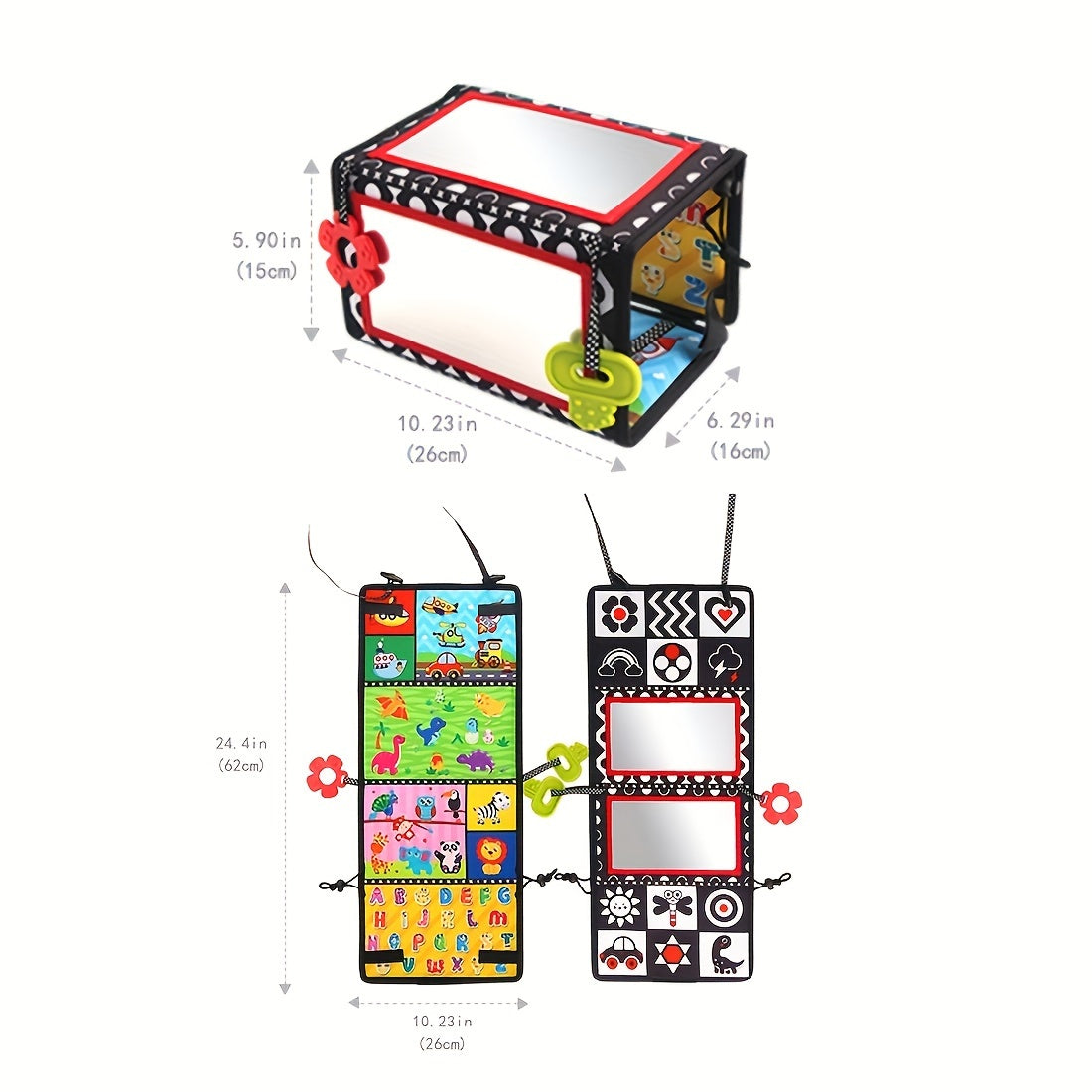 Youngsters Lying Mirror Early Learning Sensory Stimulation Safe Foldable Cognitive Toy