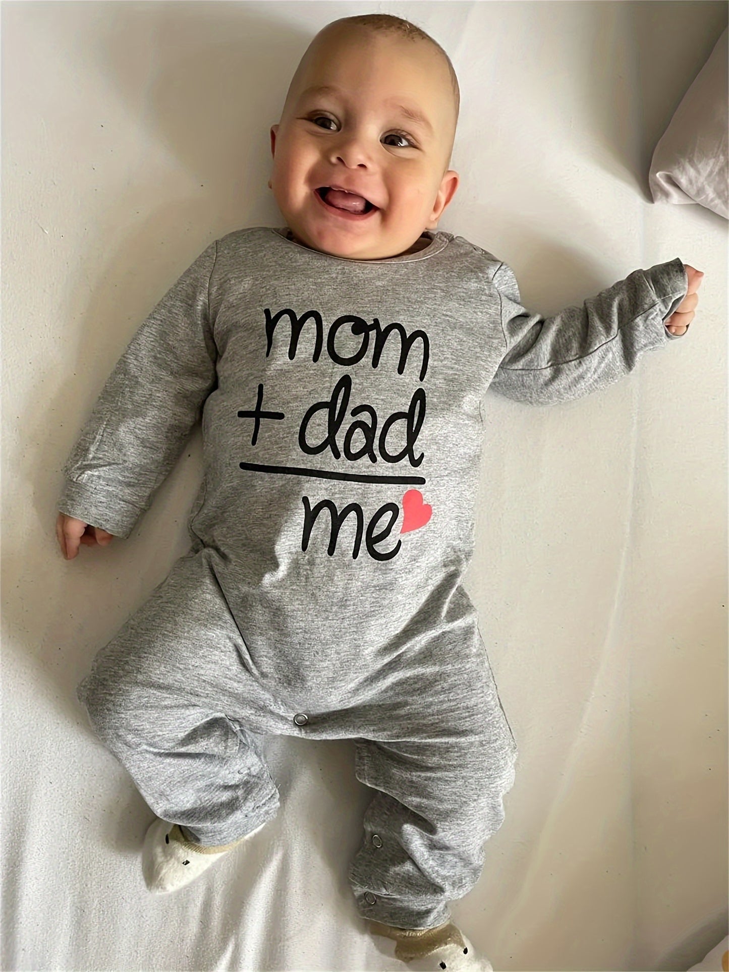 KuKitty Newborn Baby Boy Rompers Infant Girl Long Sleeve Letter Print Jumpsuit