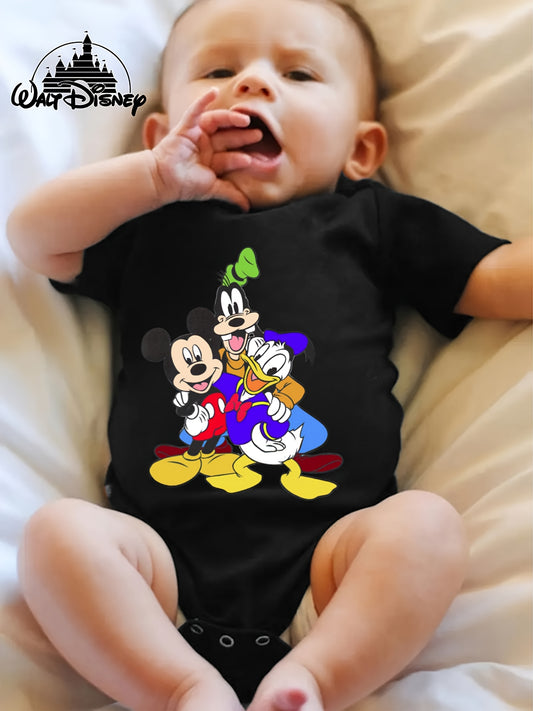 Disney Baby Short Sleeve Crawling Onesie Cute Triangle Print for Outdoor Fun 0-3 Years