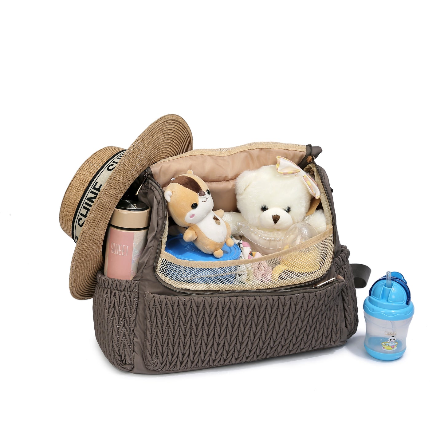 Mommy Backpack, Trendy Travel Backpack With Changing Pad, Stroller Straps, Stroller Hanging Bag