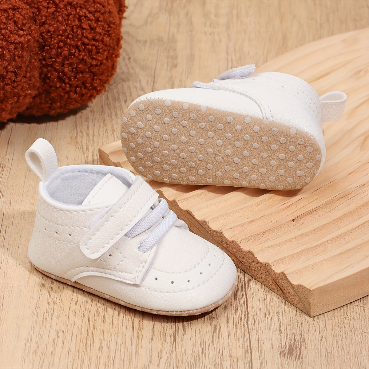 Baby Boy & Girl First Walking Shoes - Lightweight Non-Slip Sneakers with Closure, Soft Fabric Lining & Durable PU Sole - White & Black Minimalist Design for Infants 0-3 Months, Toddler Shoes, Infant Daily Wear, Quality Infant