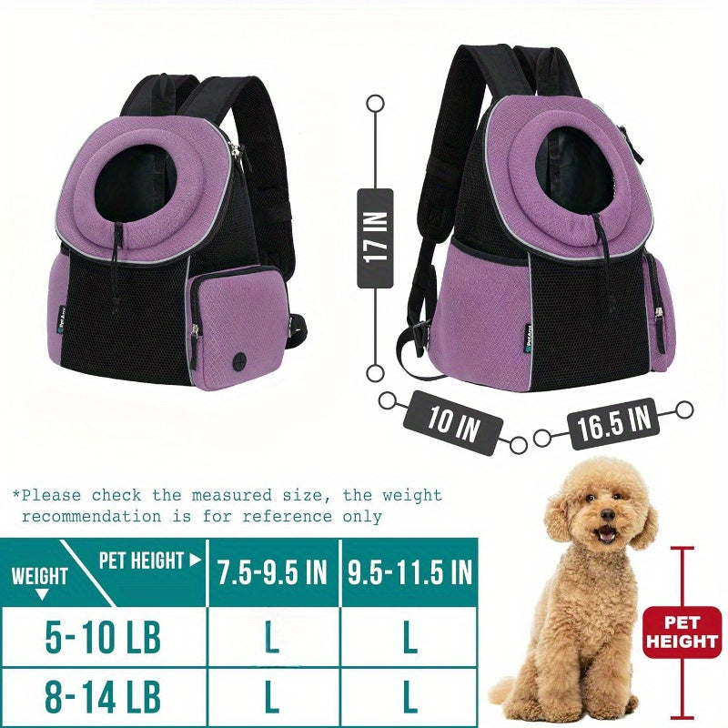 Comfort Fit Dog Carrier Backpack Front Facing Travel Bag