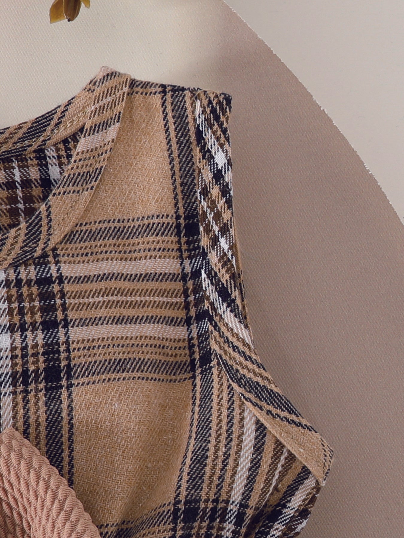 Toddler Girl Plaid Dress Set with Bow Decor and Ruffle Sleeves for Spring Summer Fun