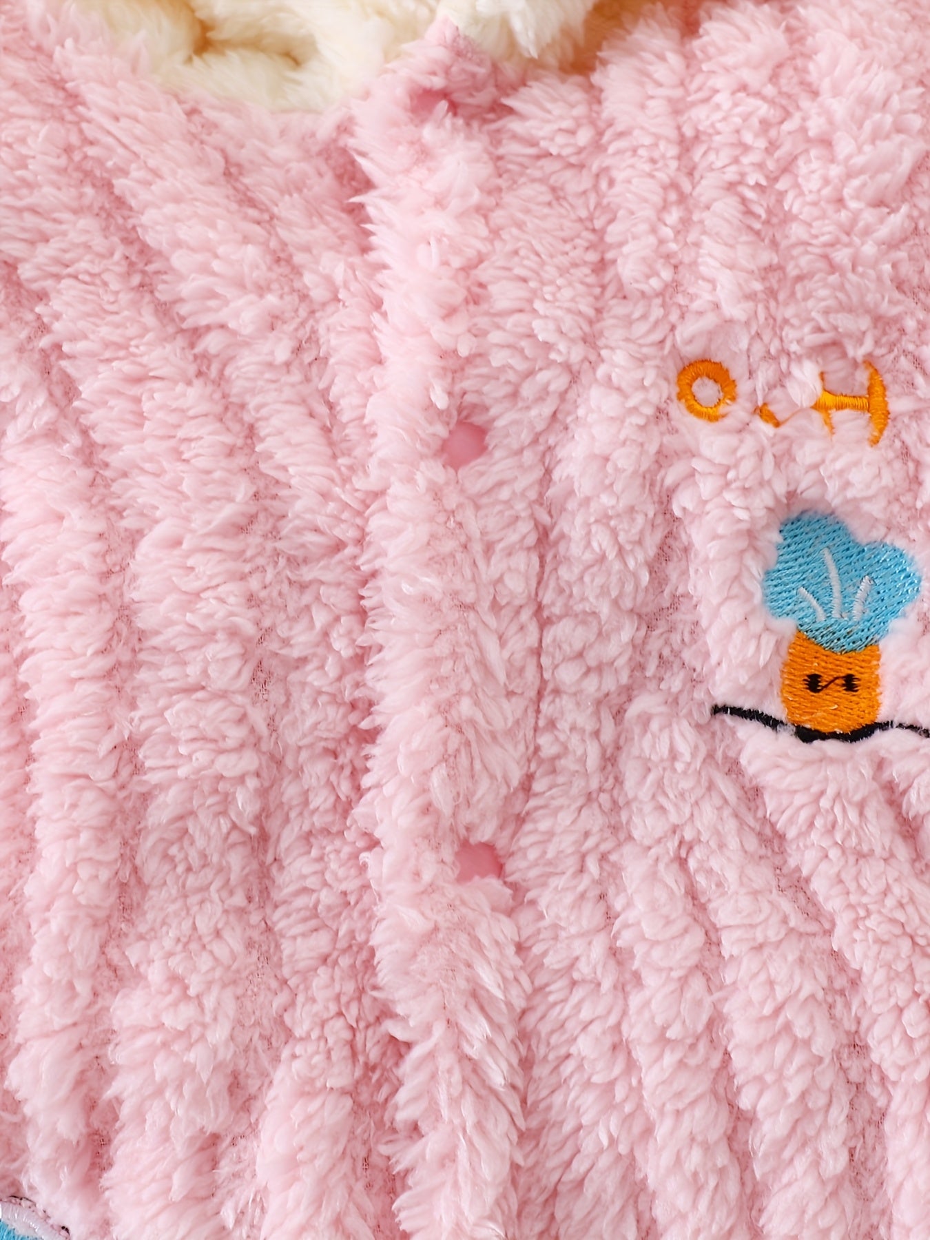 Baby Girl Winter Onesie Warm Pink Bunny Suit Foot Pockets