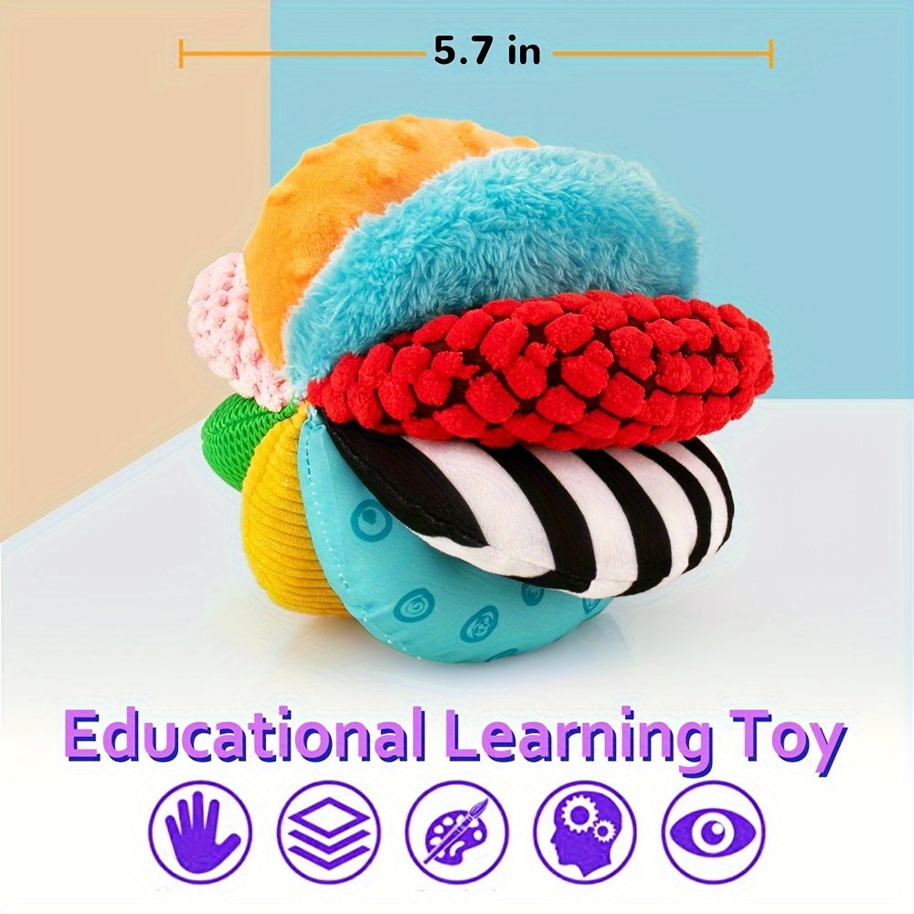 8-in-1 Rainbow Sensory Balls for Infants and Toddlers with Tactile Textures and Sounds