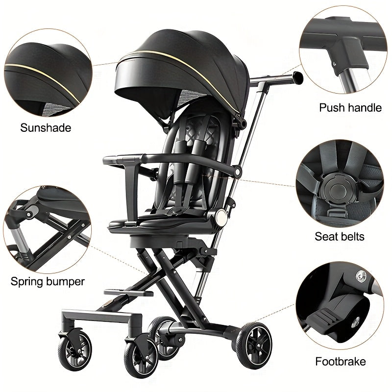 [Lightweight Folding Stroller] 1pc Lightweight Baby Folding Stroller | Compact Canopy, Multiple Reclining Positions, Convenient One Handed Folding, Perfect Gift For Holidays & Birthdays, Thanksgiving