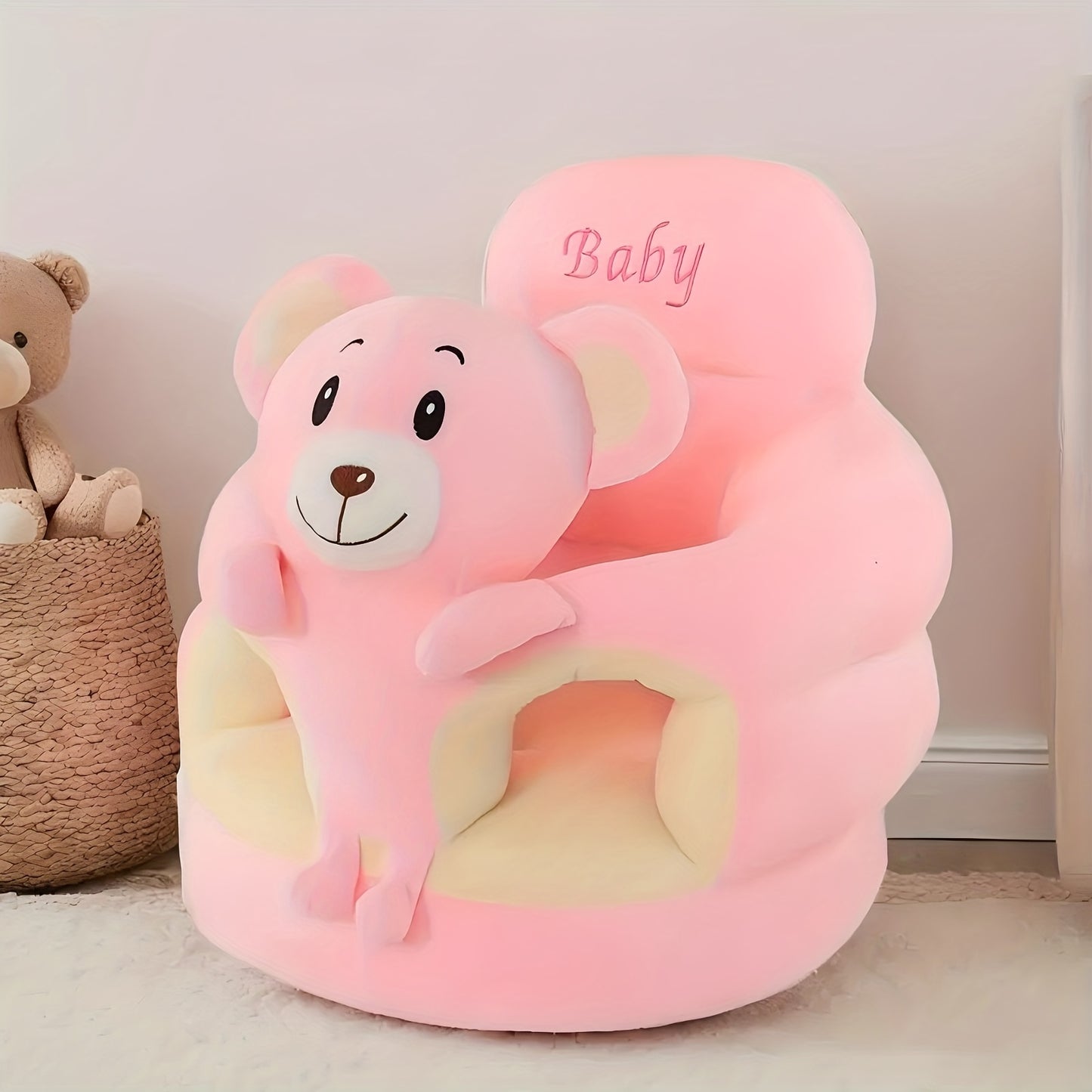 Soft Plush Elephant-Shaped Youngsters' Learning Chair with Backrest - Gray, Red, Yellow Options, Safe & Comfortable Youngsters Support Seat for Sit And Stand Practice, Perfect for Youngsters, Youngsters Chair