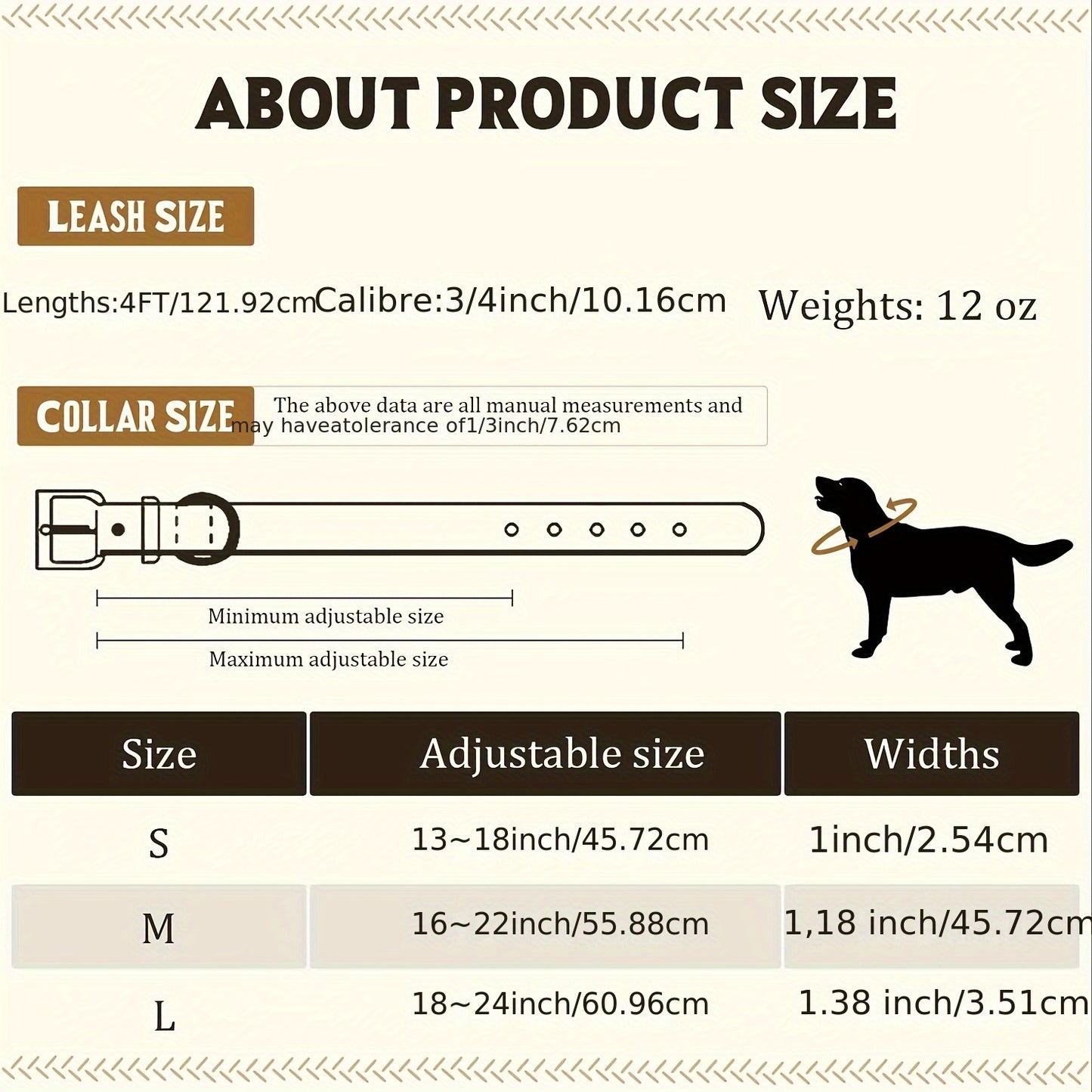 [Genuine Dog Leash] High Quality 5-Foot Genuine Dog Leash with Cowhide Collar | Medium & Large Dogs, Golden Retriever, German Shepherd & More