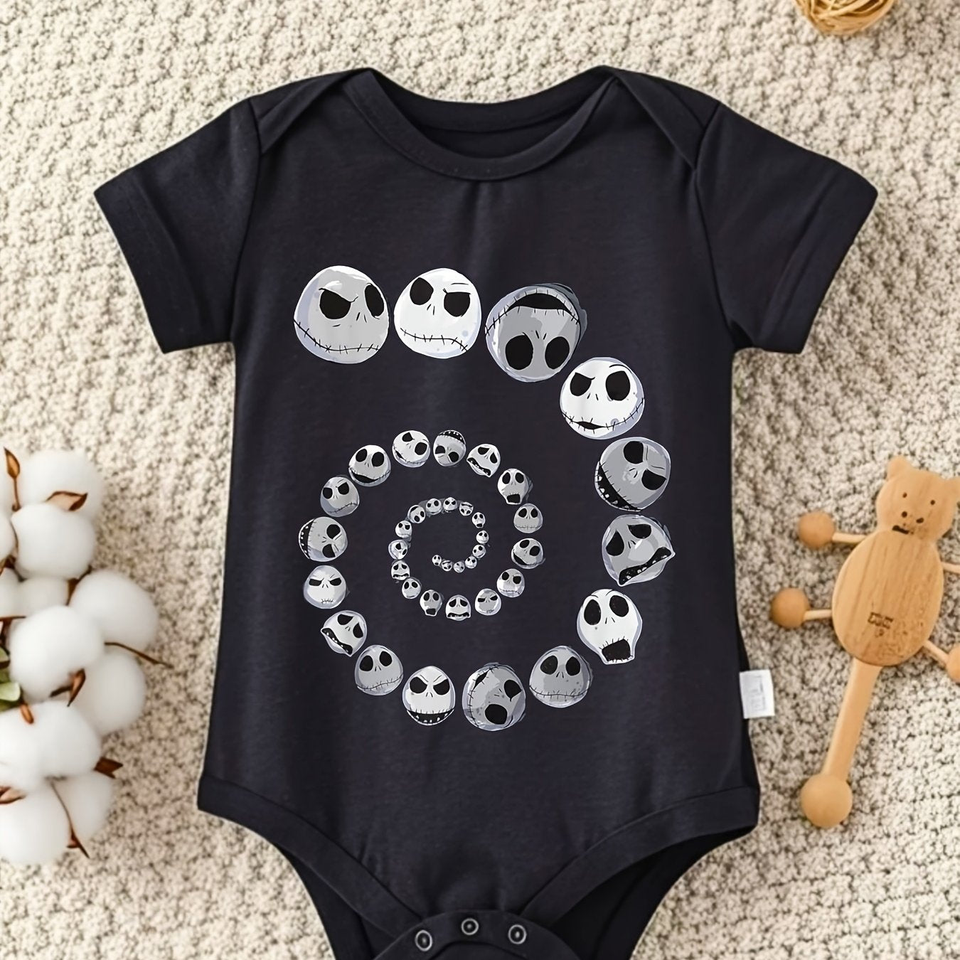Disney The Nightmare Before Christmas Jack Baby Crawl Clothes 100 Percent Cotton 0-12 Months