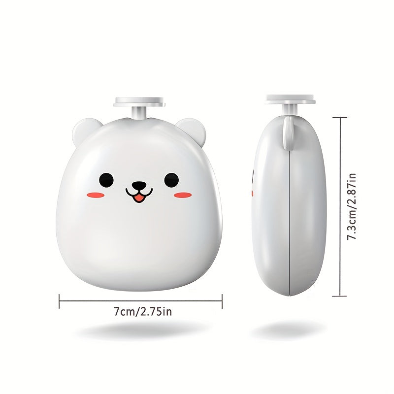 Baby Electric Nail Grinder with Bear Shape Rechargeable Quiet Portable 8 Grinding Heads