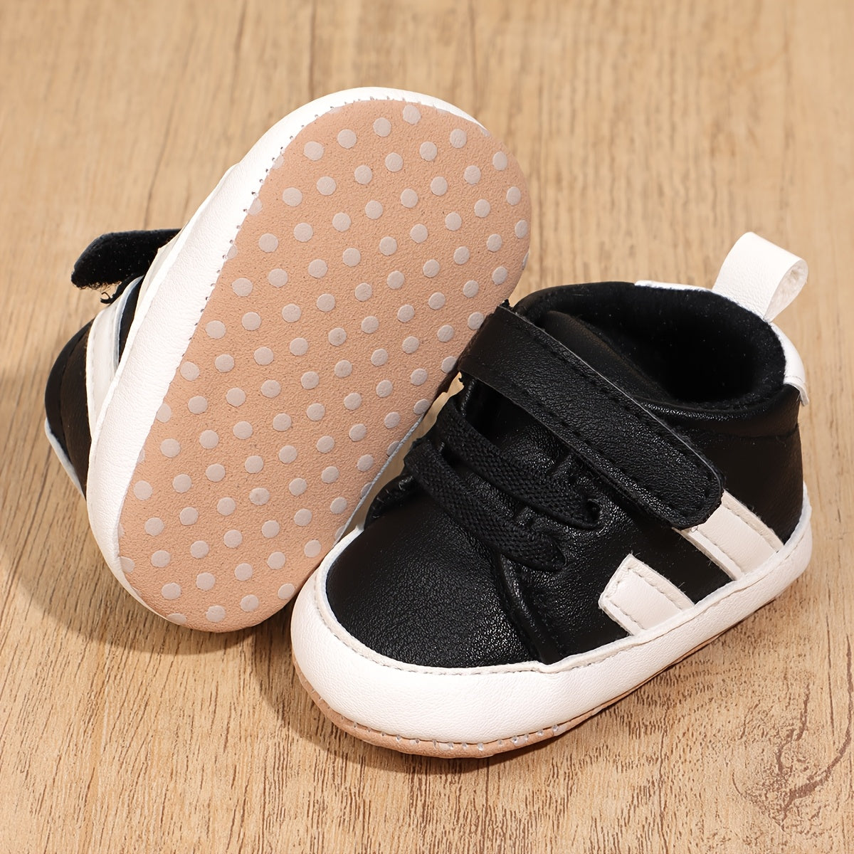 Newborn Baby Boys Girls First Walker Sneakers - Soft Sole, Casual Oxford Dress Moccasins with Easy-Fasten Strap, Low Top Design, Lightweight Fabric Upper, Comfortable for Daily Use, Casual Footwear | Stylish Baby Shoes | Easy