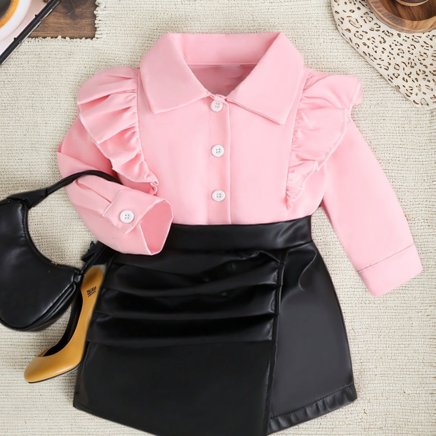 Baby Girl Summer Fashion Two-Piece Top and Skirt Set for Outdoor Adventures