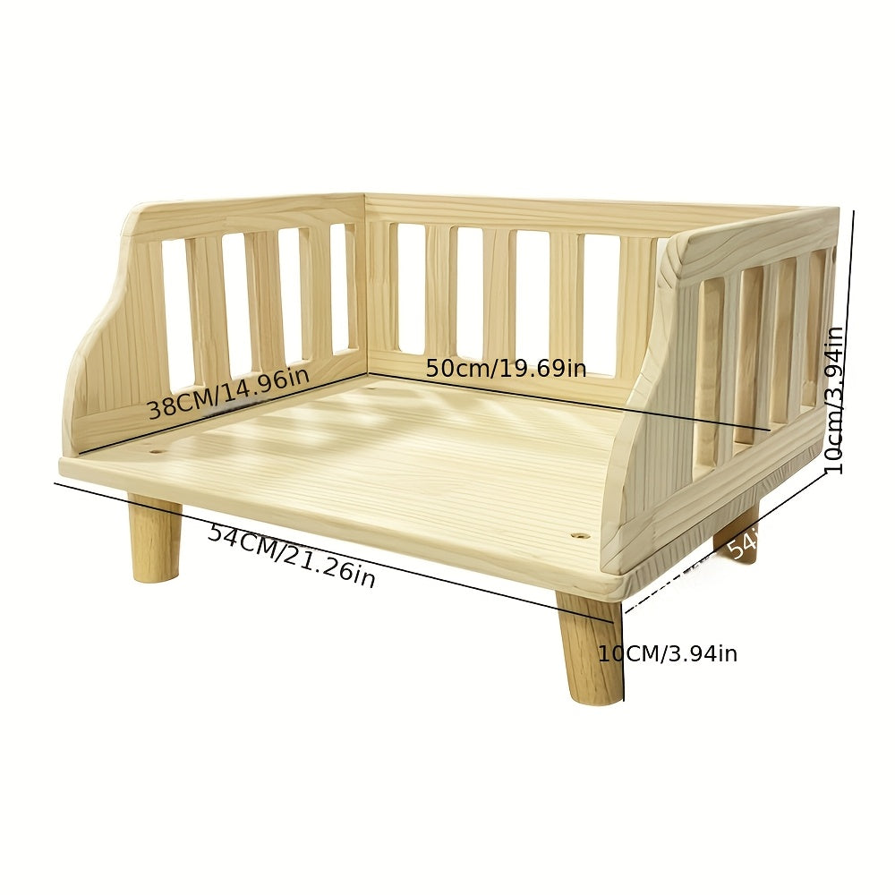 Wooden Cat Bed Sofa Pet Kennel Set with Mattress for Extra Small Dogs and Cats