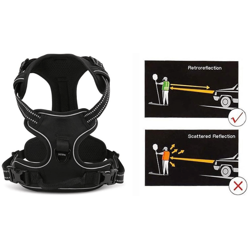 Soft Front Dog Harness Best Reflective No Pull Design with Convenient Handle