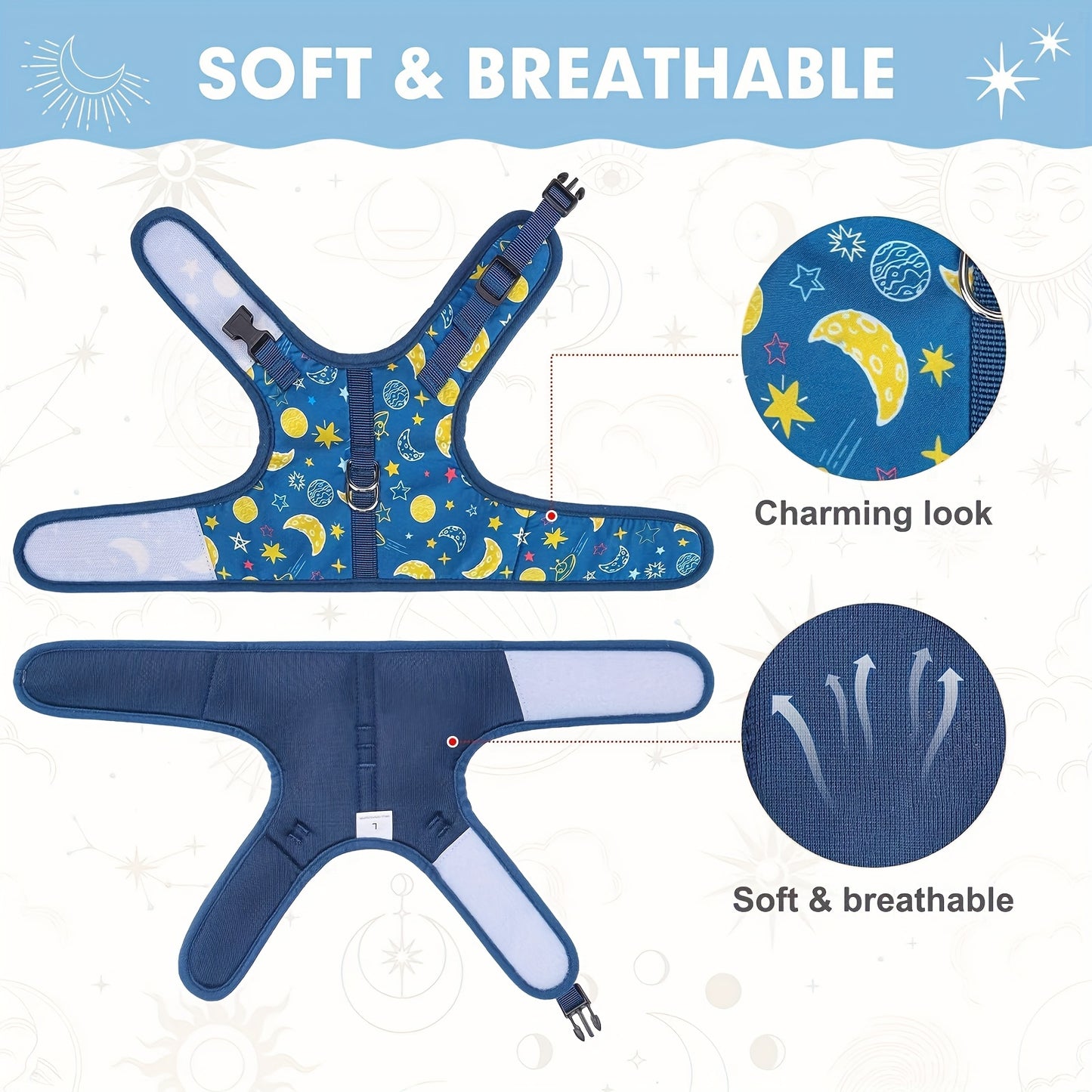 Cat Harness With Leash Escape Proof - Fashionable Mesh Cat Dog Walking Harness Leads, Adjustable For Kitties Puppies Small Animals, for Galaxy