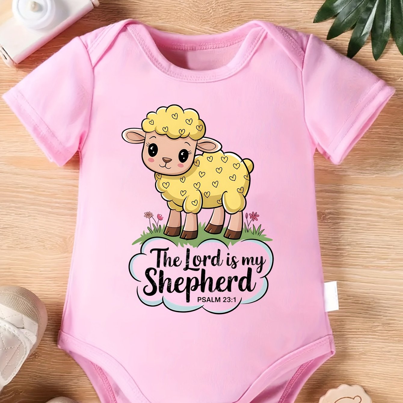 The Lord Is My Shepherd Baby Onesie for Spring Summer Soft Cotton Outfit 0-12 Months