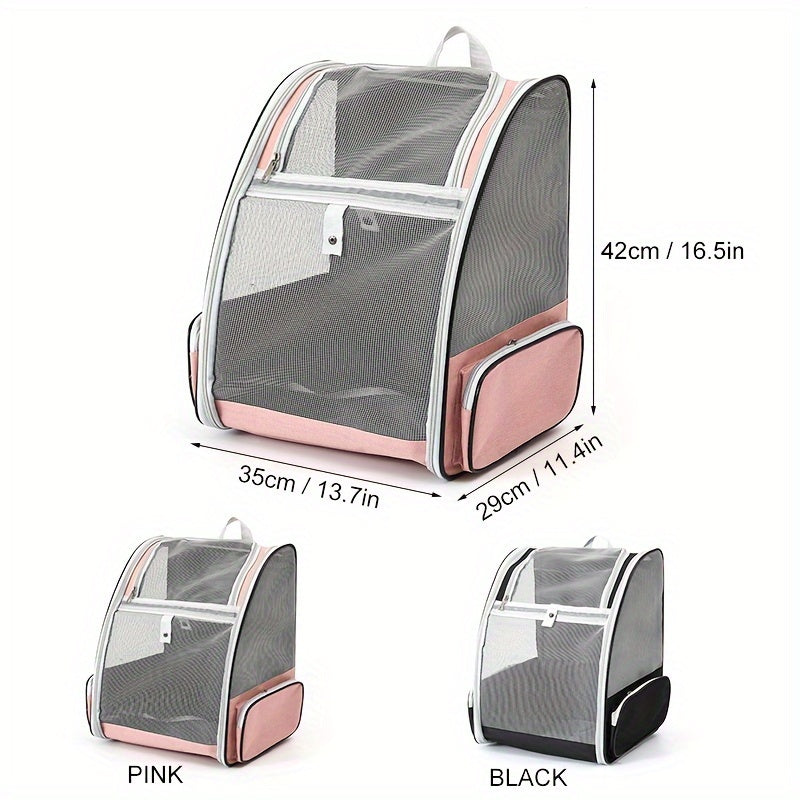 Breathable Cat Backpack Travel Bag With Zipper Closure