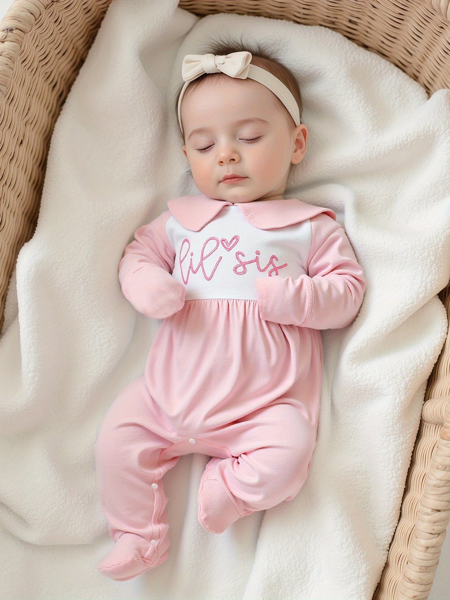 Newborn Baby Girl Cozy Long Sleeve Romper Ruffled Collar