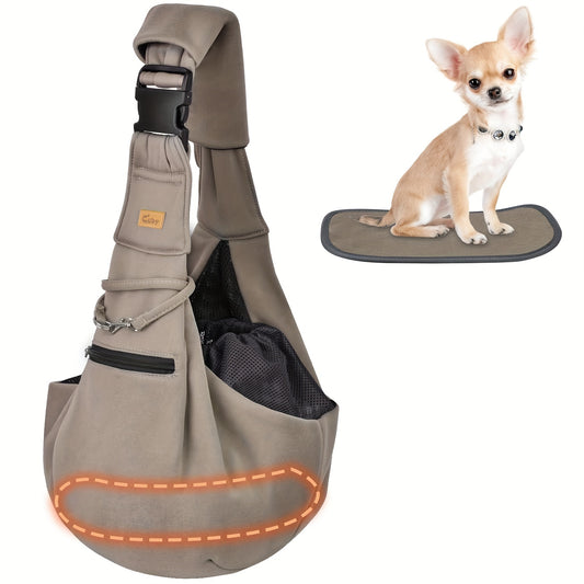 Cuby Adjustable Dog Cat Sling Carrier Padded Bottom