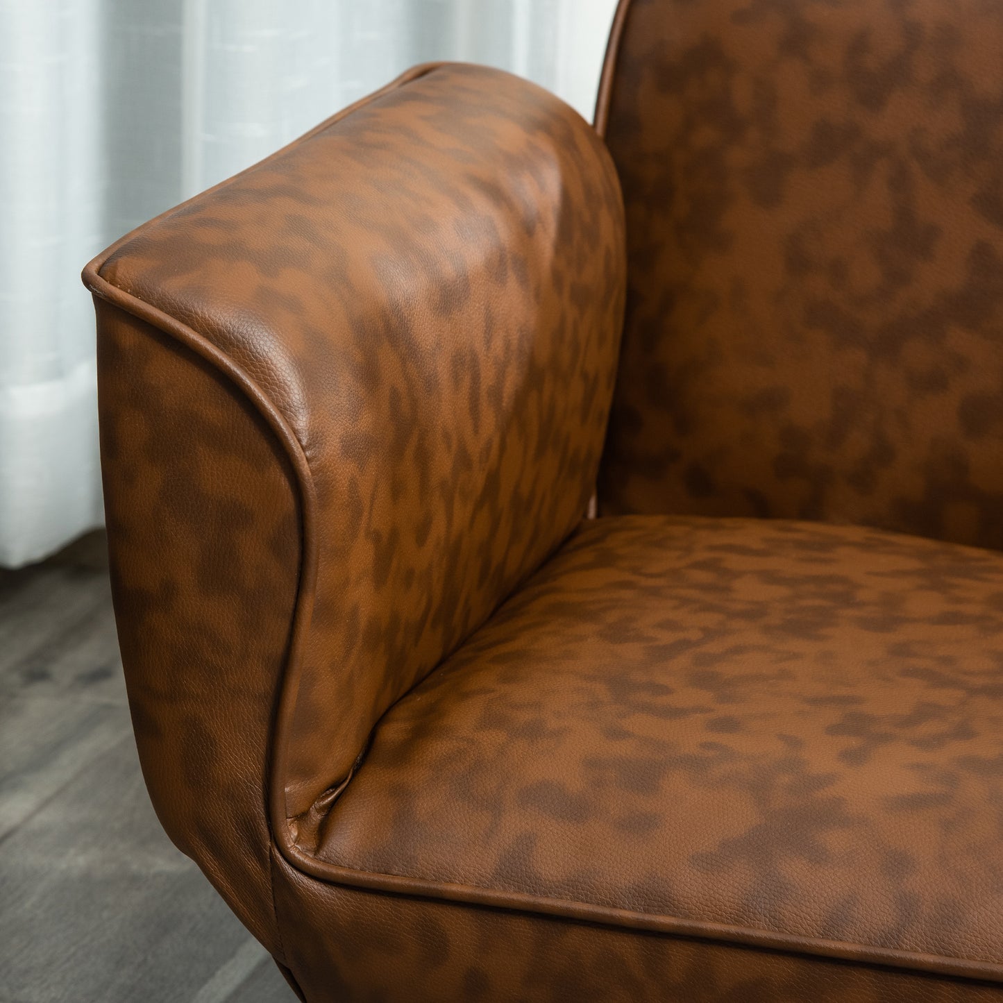 PawHut Foldable Pet Sofa Dog Bed for Medium and Large Breeds PU Leather Couch Brown