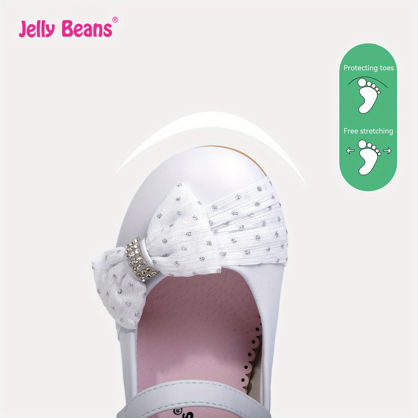 Stylish Bow Mary Jane Shoes for Girls Lightweight Slip-On Soft-Sole Casual Footwear